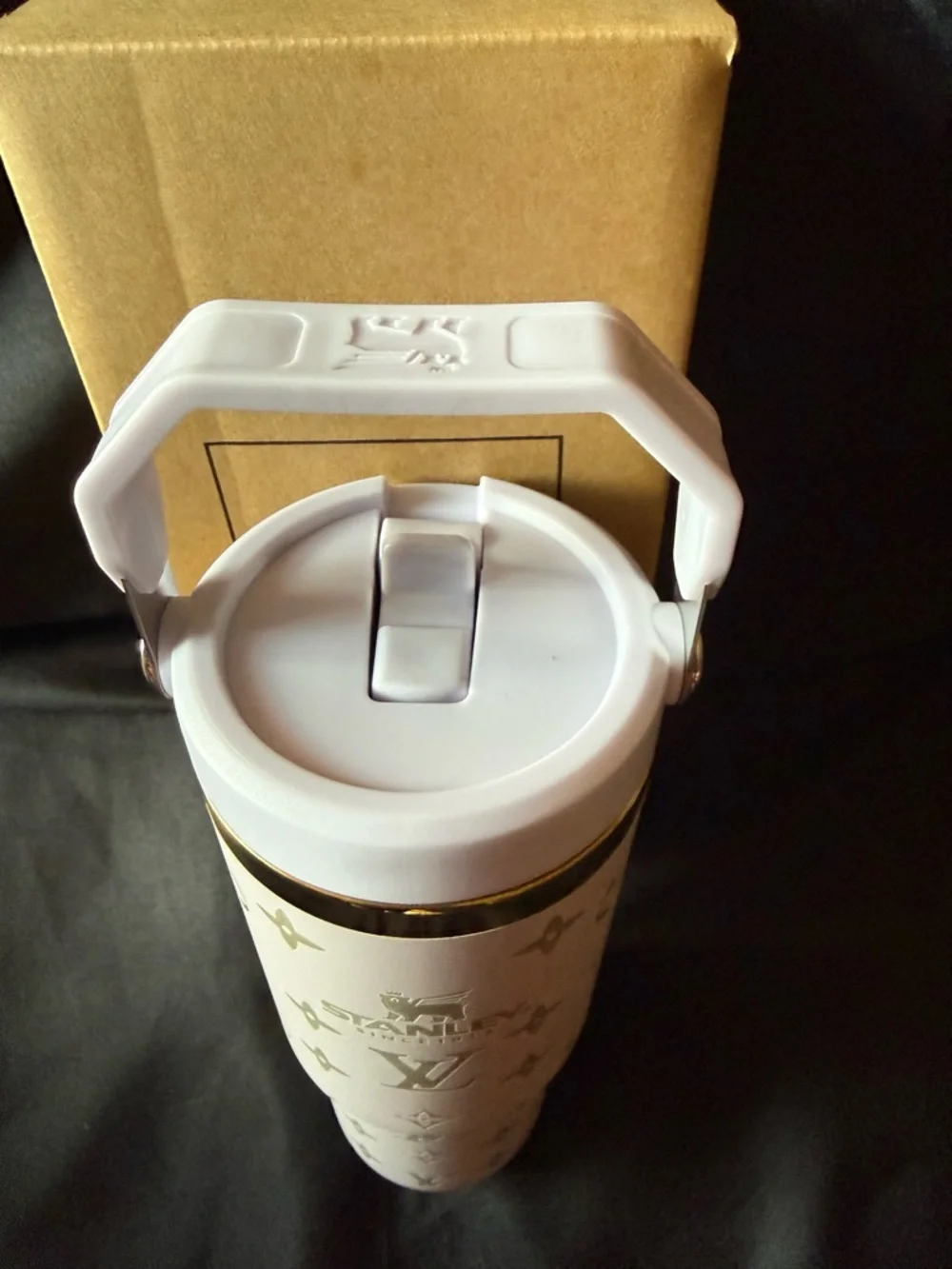 New Stanley 30oz Lavender/ Gold Laser Engraved with Handle and Flip Top - Picture 5 of 7